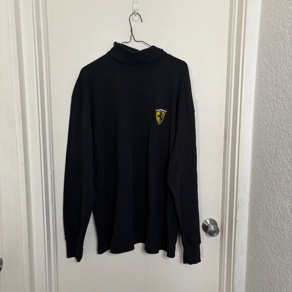 Vintage Ferrari Turtleneck - Black - Iconic Logo and Embroidered Collar - Picture 1 of 5